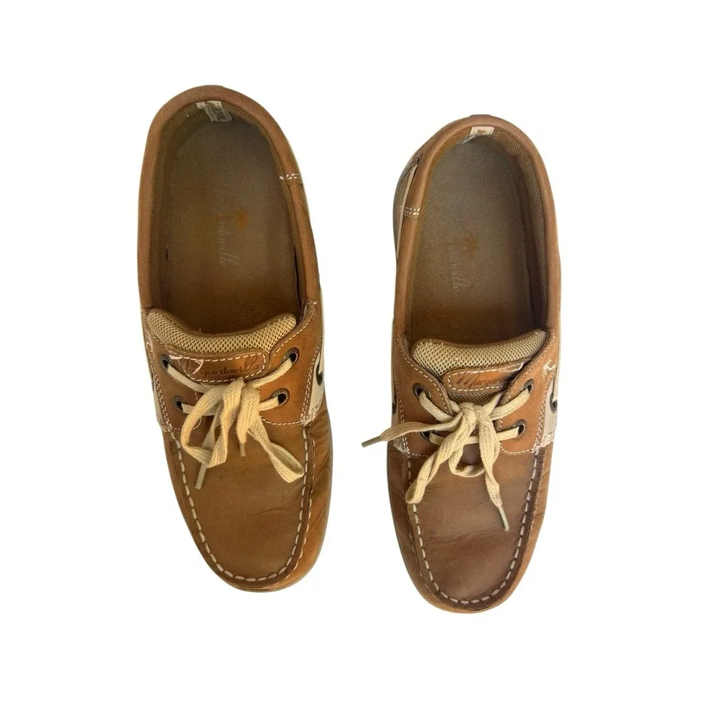 Margaritaville Boat Shoes Size‎ 8 Women's (6.5 Men's) Leather Upper Lace-up